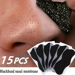 15 bandelettes nasales anti-points noirs, nettoyant masque nasal.
